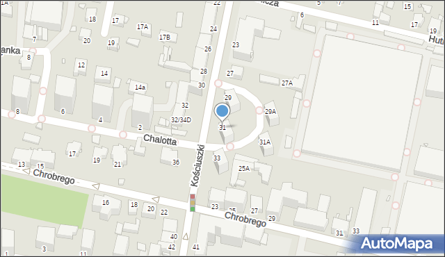 Rybnik, Kościuszki Tadeusza, gen., 31, mapa Rybnika