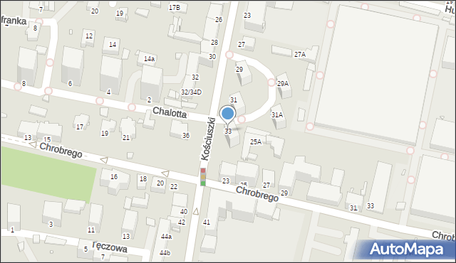 Rybnik, Kościuszki Tadeusza, gen., 33, mapa Rybnika
