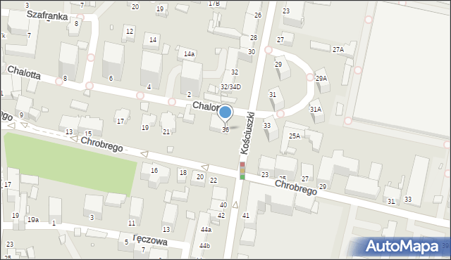 Rybnik, Kościuszki Tadeusza, gen., 36, mapa Rybnika