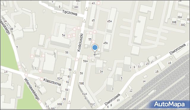 Rybnik, Kościuszki Tadeusza, gen., 57, mapa Rybnika