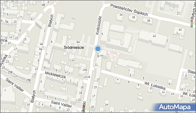 Rybnik, Kościuszki Tadeusza, gen., 9, mapa Rybnika