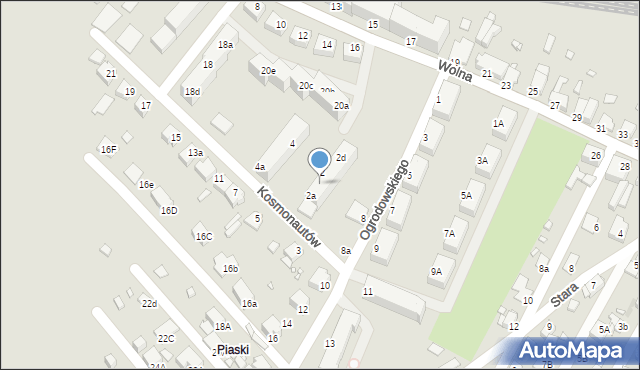 Rybnik, Kosmonautów, 2b, mapa Rybnika