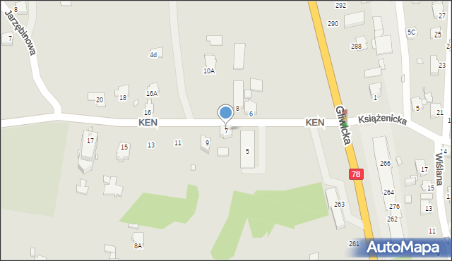 Rybnik, Komisji Edukacji Narodowej, 7, mapa Rybnika