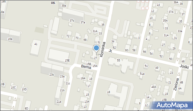 Rybnik, Kominka Bolesława, kard., 29, mapa Rybnika