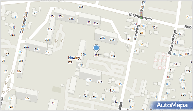 Rybnik, Kominka Bolesława, kard., 43B, mapa Rybnika