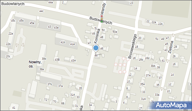 Rybnik, Kominka Bolesława, kard., 44, mapa Rybnika
