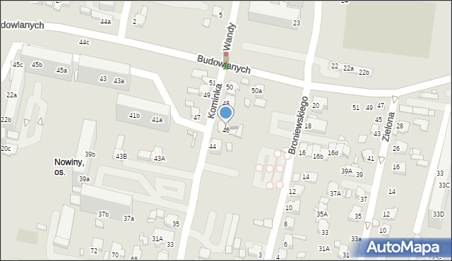 Rybnik, Kominka Bolesława, kard., 46, mapa Rybnika