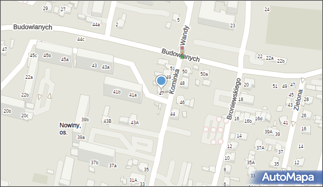 Rybnik, Kominka Bolesława, kard., 47, mapa Rybnika