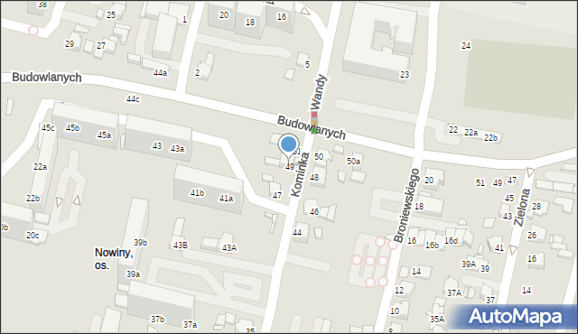Rybnik, Kominka Bolesława, kard., 49, mapa Rybnika