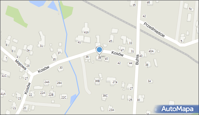 Rybnik, Kosów, 38, mapa Rybnika