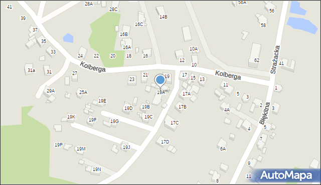Rybnik, Kolberga Oskara, 19A, mapa Rybnika