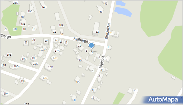 Rybnik, Kolberga Oskara, 3, mapa Rybnika