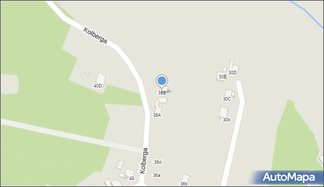 Rybnik, Kolberga Oskara, 38B, mapa Rybnika