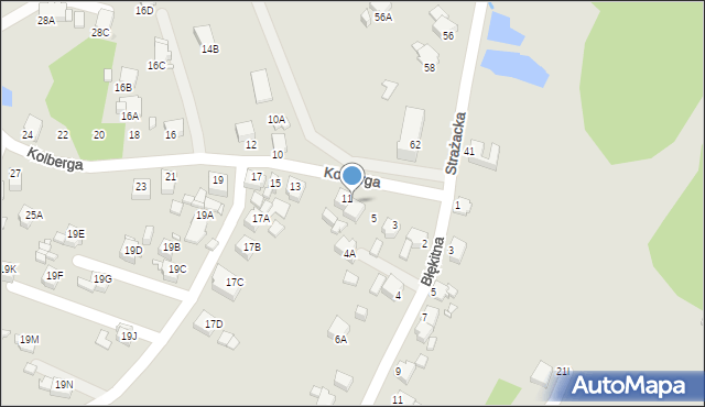 Rybnik, Kolberga Oskara, 9, mapa Rybnika