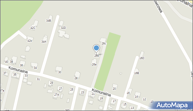 Rybnik, Komunalna, 26b, mapa Rybnika