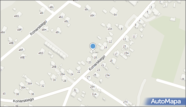 Rybnik, Konarskiego Stanisława, 18A, mapa Rybnika