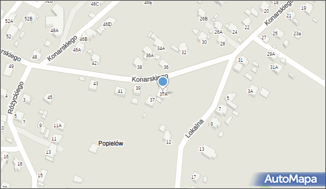 Rybnik, Konarskiego Stanisława, 37A, mapa Rybnika