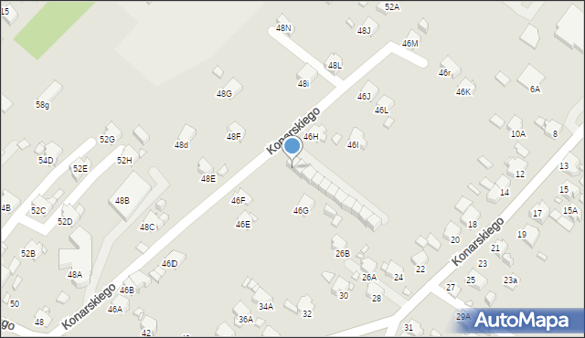 Rybnik, Konarskiego Stanisława, 46ga, mapa Rybnika