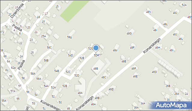 Rybnik, Konarskiego Stanisława, 52H, mapa Rybnika