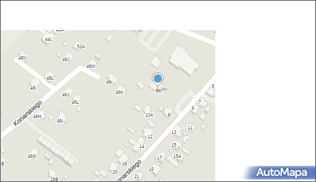 Rybnik, Konarskiego Stanisława, 6A, mapa Rybnika