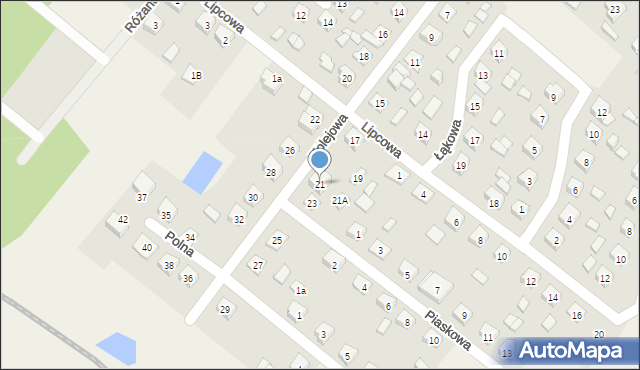 Rybno, Kolejowa, 21, mapa Rybno