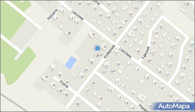 Rybno, Kolejowa, 26, mapa Rybno