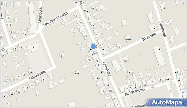 Rychwał, Konińska, 23, mapa Rychwał