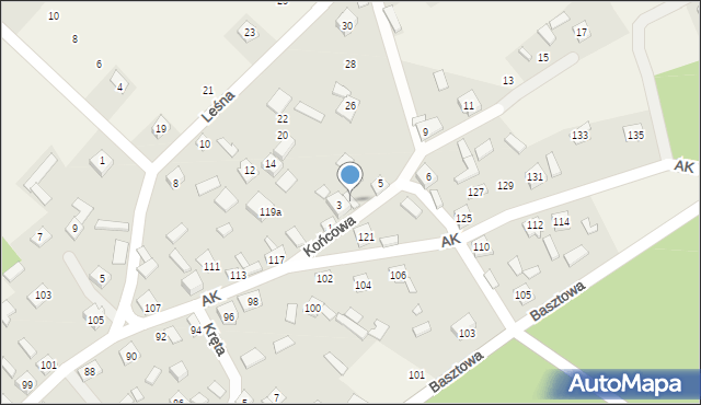 Ryczów, Końcowa, 3A, mapa Ryczów