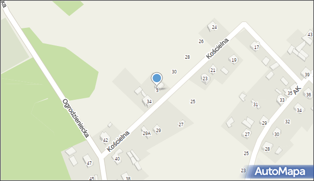 Ryczów, Kościelna, 3, mapa Ryczów