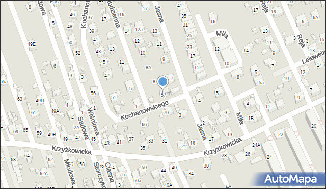 Rydułtowy, Kochanowskiego Jana, 57, mapa Rydułtowy