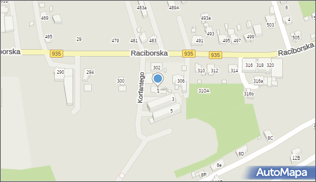 Rydułtowy, Korfantego Wojciecha, 1, mapa Rydułtowy