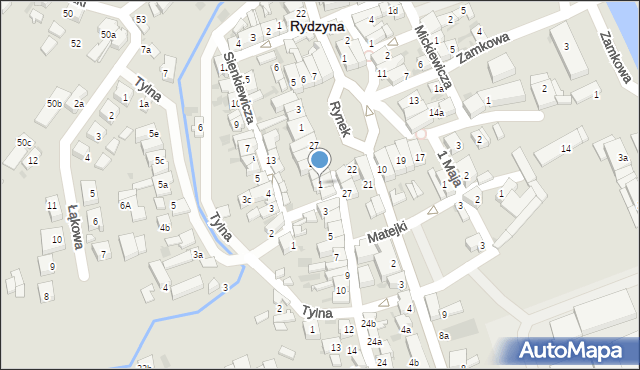 Rydzyna, Konstytucji 3 Maja, 1, mapa Rydzyna