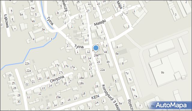 Rydzyna, Konstytucji 3 Maja, 24a, mapa Rydzyna