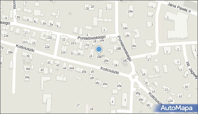 Rydzyna, Kościuszki Tadeusza, gen., 19a, mapa Rydzyna