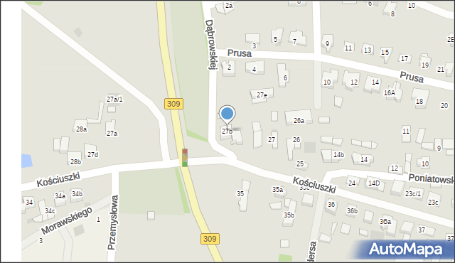 Rydzyna, Kościuszki Tadeusza, gen., 27b, mapa Rydzyna