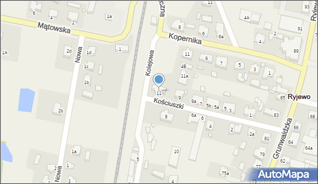 Ryjewo, Kościuszki Tadeusza, gen., 13, mapa Ryjewo