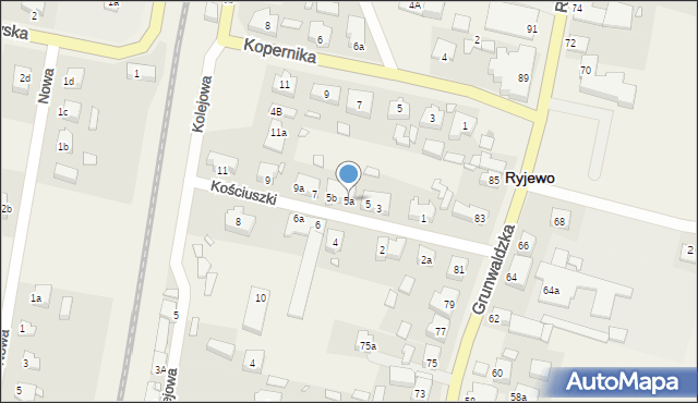 Ryjewo, Kościuszki Tadeusza, gen., 5a, mapa Ryjewo