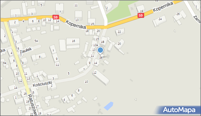 Ryn, Kościuszki Tadeusza, gen., 16, mapa Ryn