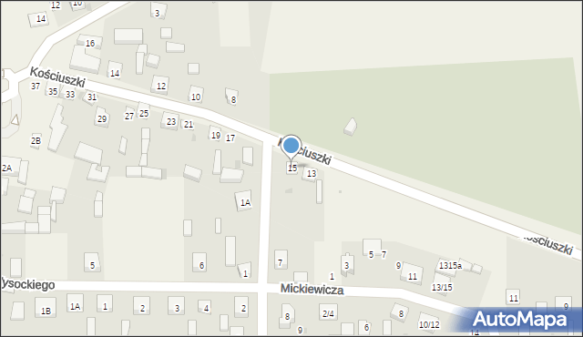 Rząśnia, Kościuszki Tadeusza, gen., 15, mapa Rząśnia