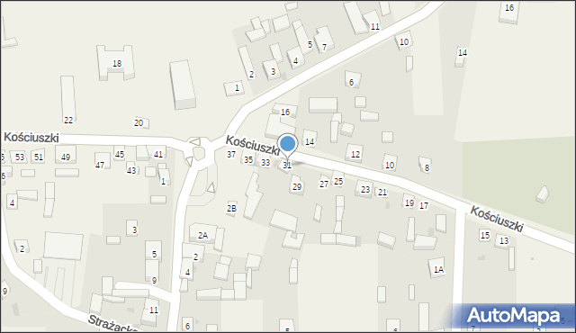 Rząśnia, Kościuszki Tadeusza, gen., 31, mapa Rząśnia
