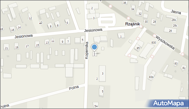 Rząśnik, Kopernika Mikołaja, 1, mapa Rząśnik