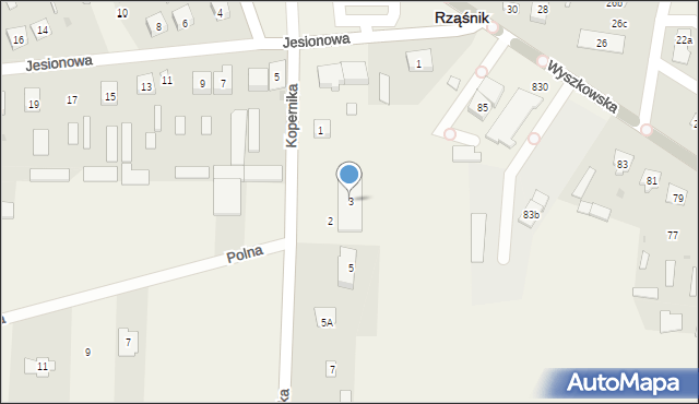 Rząśnik, Kopernika Mikołaja, 3, mapa Rząśnik
