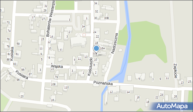 Rzepin, Kościuszki Tadeusza, gen., 12, mapa Rzepin