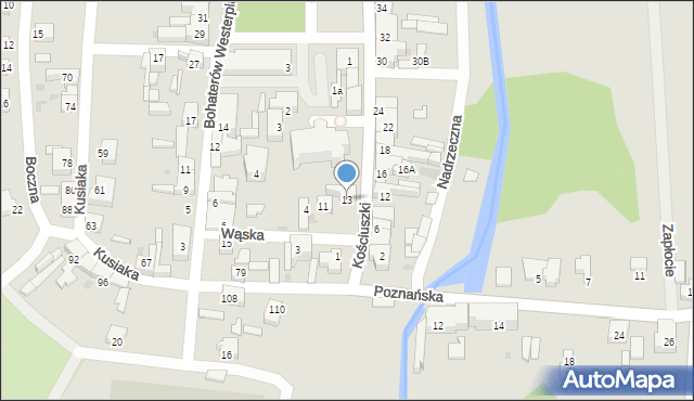 Rzepin, Kościuszki Tadeusza, gen., 13, mapa Rzepin