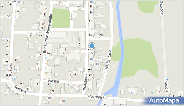 Rzepin, Kościuszki Tadeusza, gen., 22, mapa Rzepin