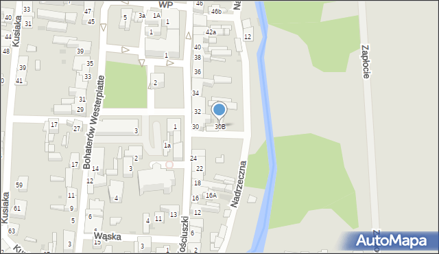 Rzepin, Kościuszki Tadeusza, gen., 30B, mapa Rzepin