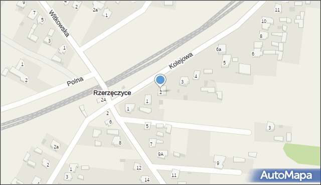 Rzerzęczyce, Kolejowa, 2, mapa Rzerzęczyce