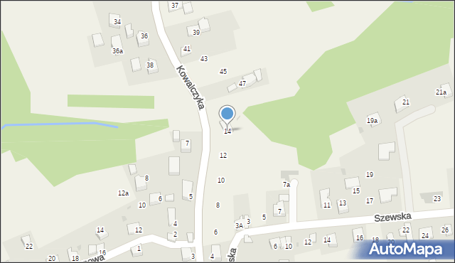 Rzeszotary, Kowalczyka Jana, astronoma, 14, mapa Rzeszotary