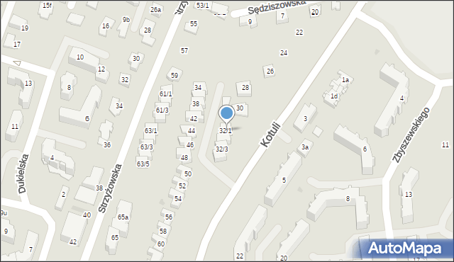 Rzeszów, Kotuli Franciszka, 32/1, mapa Rzeszów