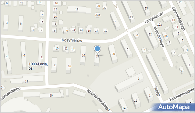 Rzeszów, Kosynierów, 18, mapa Rzeszów